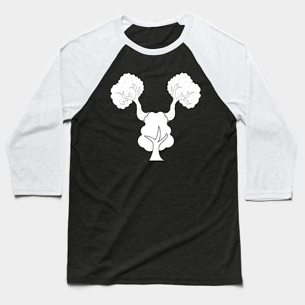 Natural Deer Head Baseball T-Shirt by Tee Nets